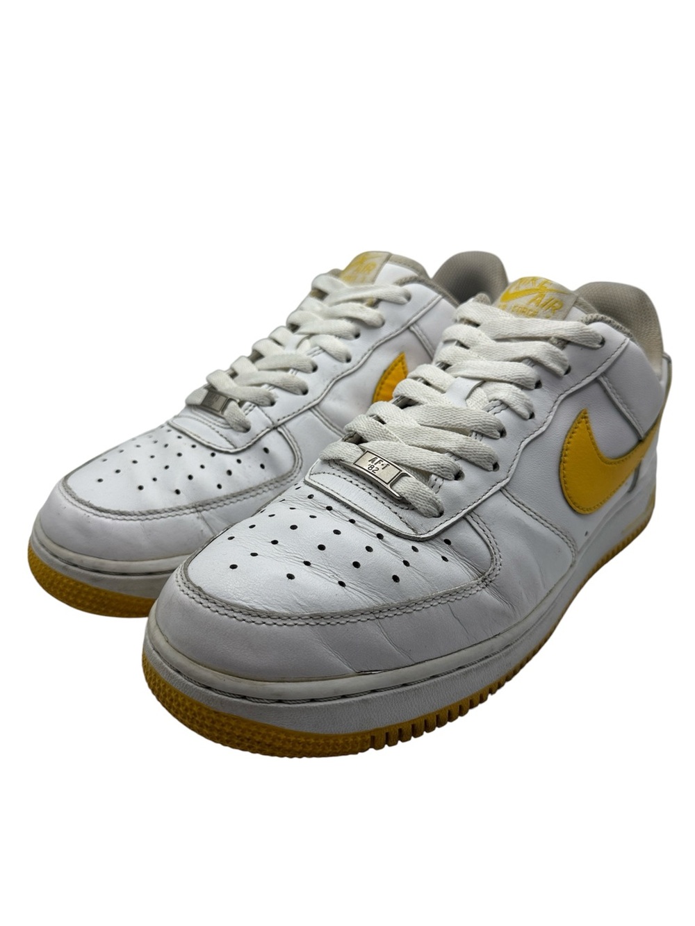 Size 8.5 Nike Air Force 1 '07 Low White Varsity Maiz